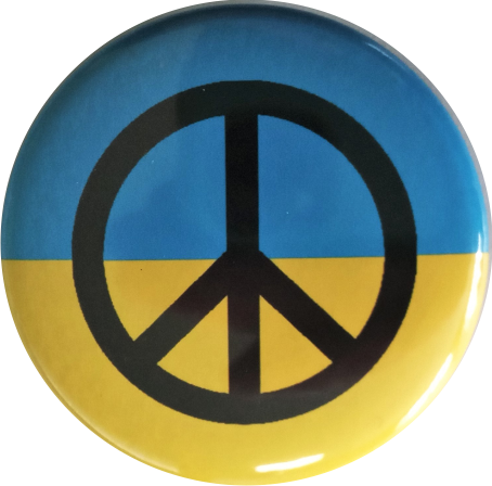 Ukraine Flagge Button Friedenszeichen schwarz - €1.20 - Versandkostenfrei  ab 10 Stück